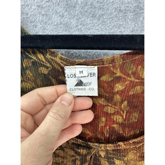 VTG Lost River Women’s sz M Top & Pant Set Leaf Print BOHO Beach Hippie Tie Dye - Picture 3 of 13